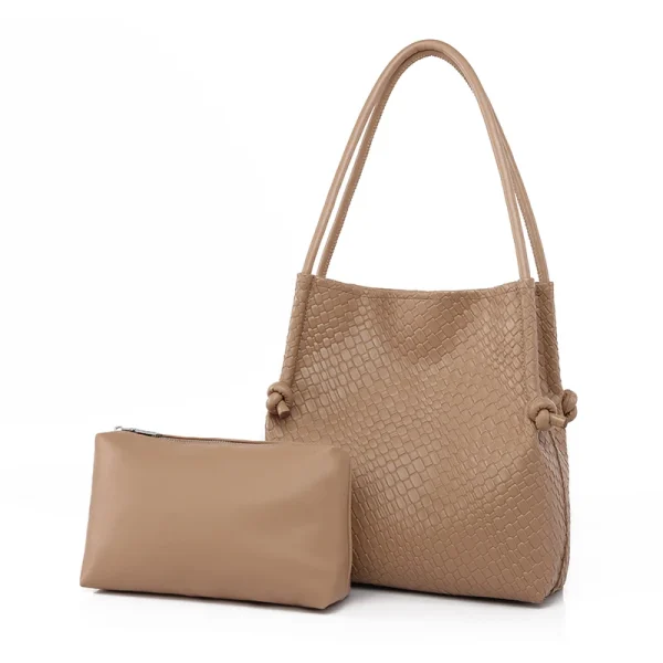 Two in one Tote Designer Woven Leather High Quality Women's Shoulder Bag