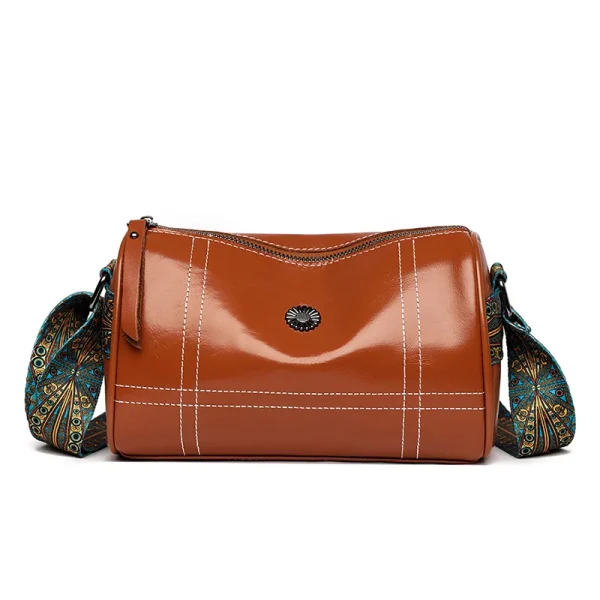 Oil wax skin Pattern Small PU Leather Crossbody Bag