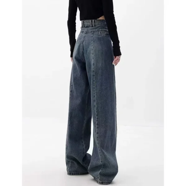 Korean Fashion Thin Drape All-Match Streetwear High Waist Baggy Jeans