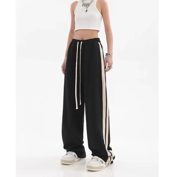 Vintage Punk Style Drawstring Harajuku Y2k Baggy Wide Leg Pants