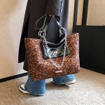 Big Size Leopards Pattern Women Handbag