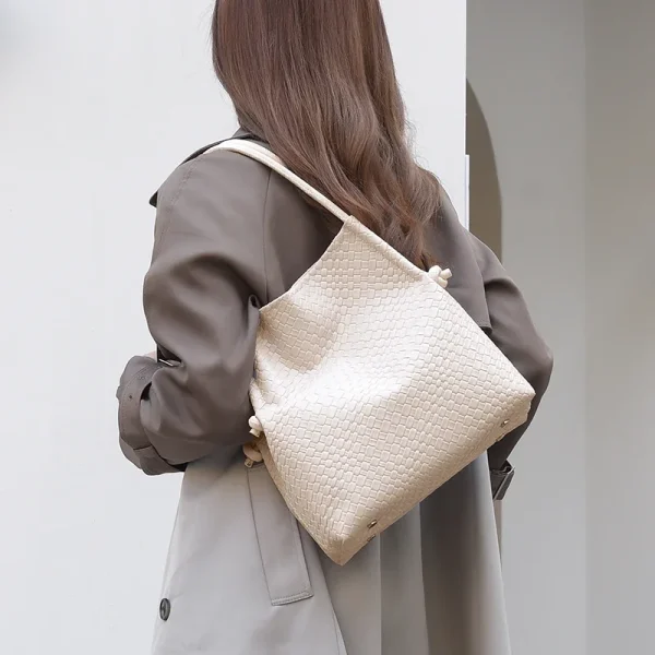 Two in one Tote Designer Woven Leather High Quality Women's Shoulder Bag