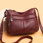 High Quality PU Leather High capacity hasp Shoulder Messenger Bag