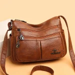 High Quality PU Leather High capacity hasp Shoulder Messenger Bag