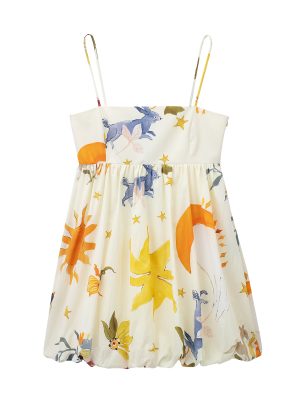 Women's Summer Printed Loose Short Strap Dress