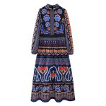 Women's Positioning Printing  Loose Long  Tiered Dress