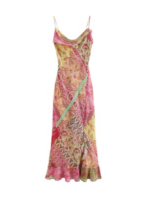 Women's Slim Patchwork Printing Slip Dress