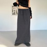 Women's Rest Simple High Straight Skirt Solid Color All Matching Long Skirt