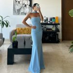 Women's Clothing Summer Elegant Solid Fishtail Length Dress