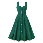 Women's Polka Dot Brace High Waist Vintage Dress