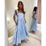 Women's Spring Summer Striped Print Fresh Dress
