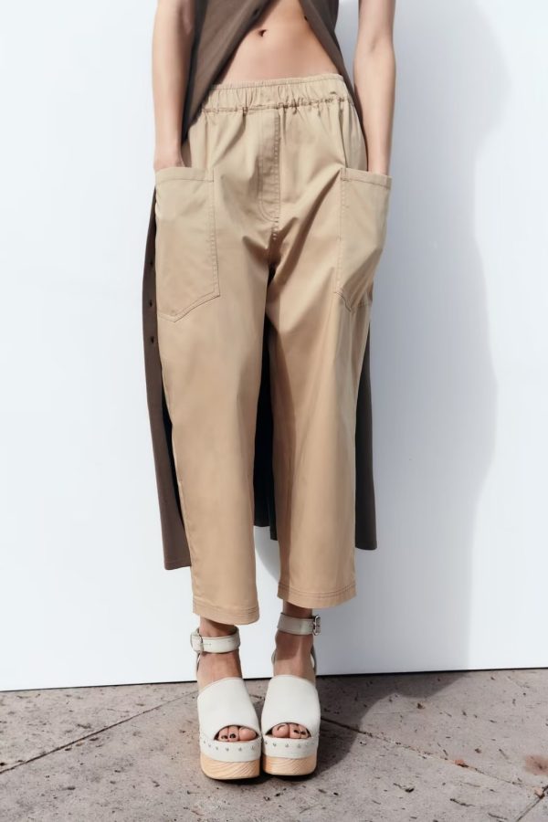 Women's Poplin Wide Leg Pants