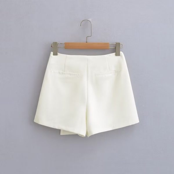 Women's Irregular Asymmetric Shorts Elegant Women Pants Spring Slim Fit High Waist Culottes