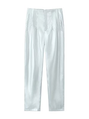Women's  Coated Fabric Casual Wide Leg Pants Trousers