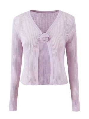 Women's Sexy Rose One Button Knitted Cardigan