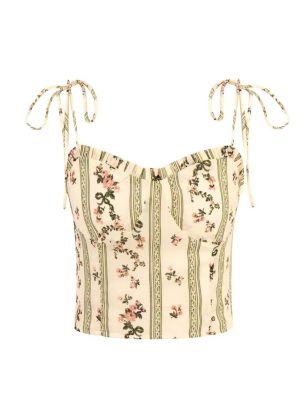 Women's French Floral Sexy Slim Fit Short Top