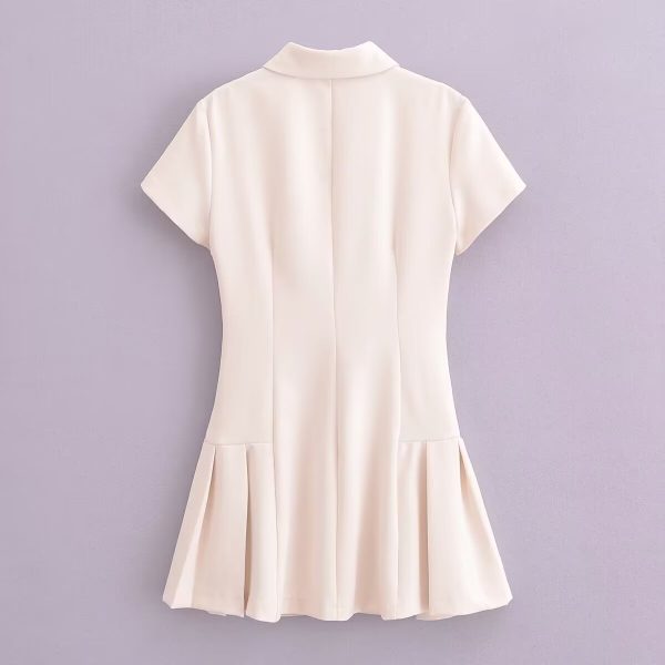 Women's Three Color Shirt Mini Short Sleeve Dress Short