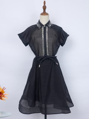 Women's Luxury Order Tassel A Line  Dress Women Lace Up Elegant