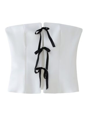 Women's Clothing Bow Rope Vest