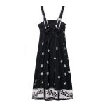 Women's Summer   Clothing Urban Slim Printed Sling Midi Dress