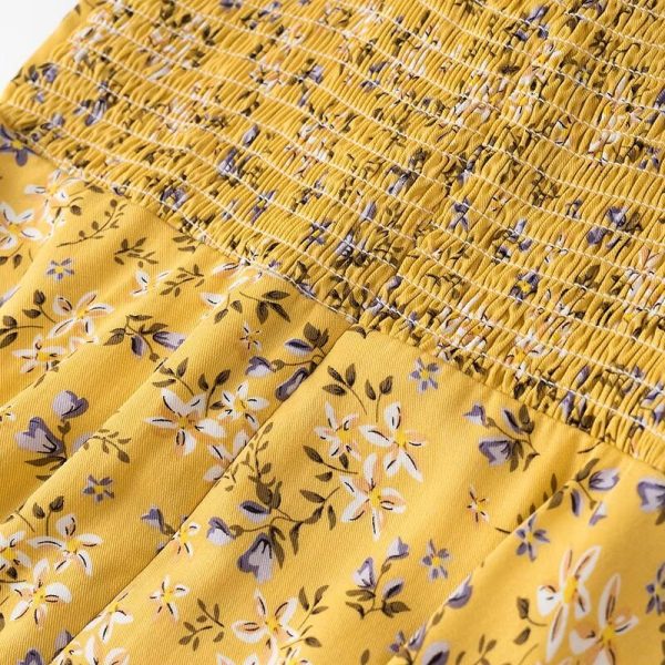 Women's Layered Hem Cotton Printing Slip Dress