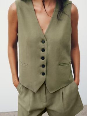 Women's  Clothing Summer Vest Vest Shorts Set