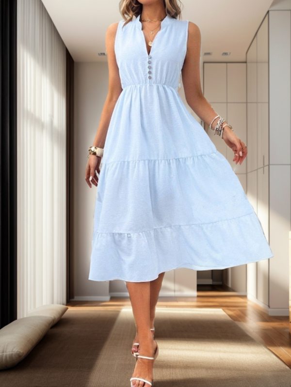 Women's Short Sleeve Solid A Line Dress