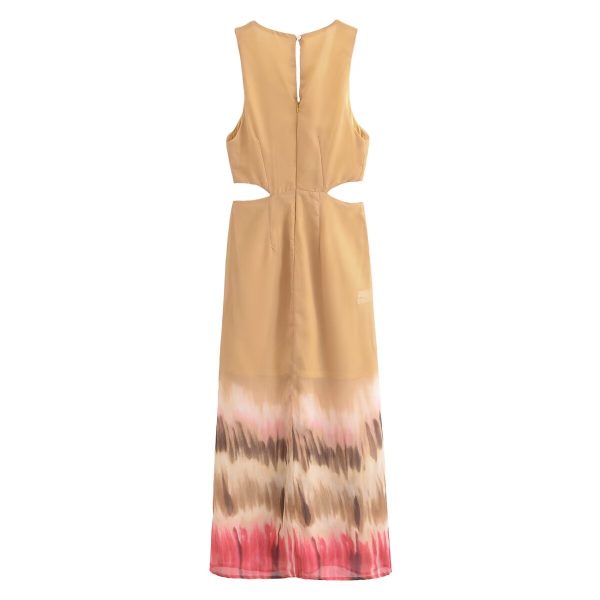 Women's Pants Open Design Tie Dye Midi Dress