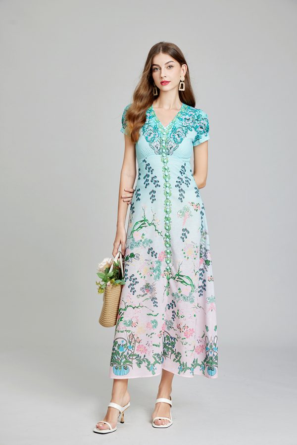 Women's Summer Printed Daily Elegant A Line Maxi Dress