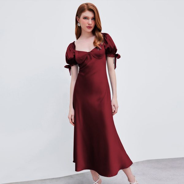 Women's Fishtail Party Satin Satin Red Dress