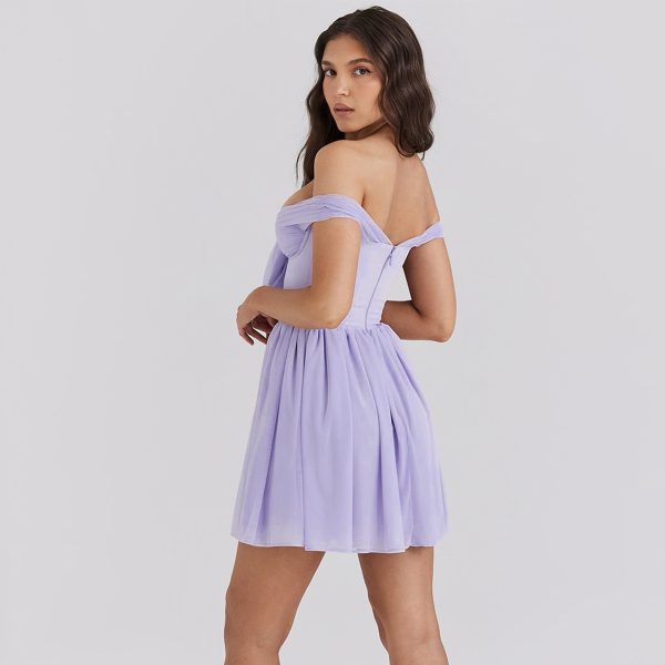 Women's Top Dress Women Purple Short Dress