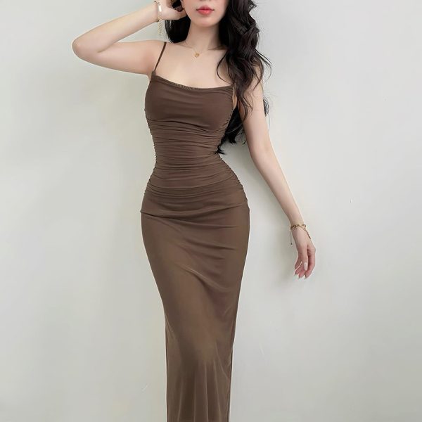 Women's Hip Elegant Sexy Straps Tulle Slim Fit Dress Women