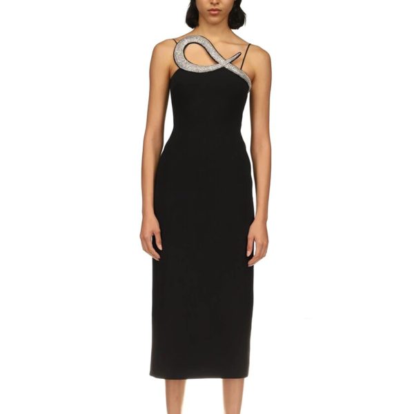 Women's Bandage Dress Diamond Party Gathering Midi Dress