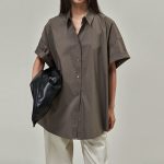 Women's Short Sleeve Shirt Cotton Korean Loose Boyfriend Shirt