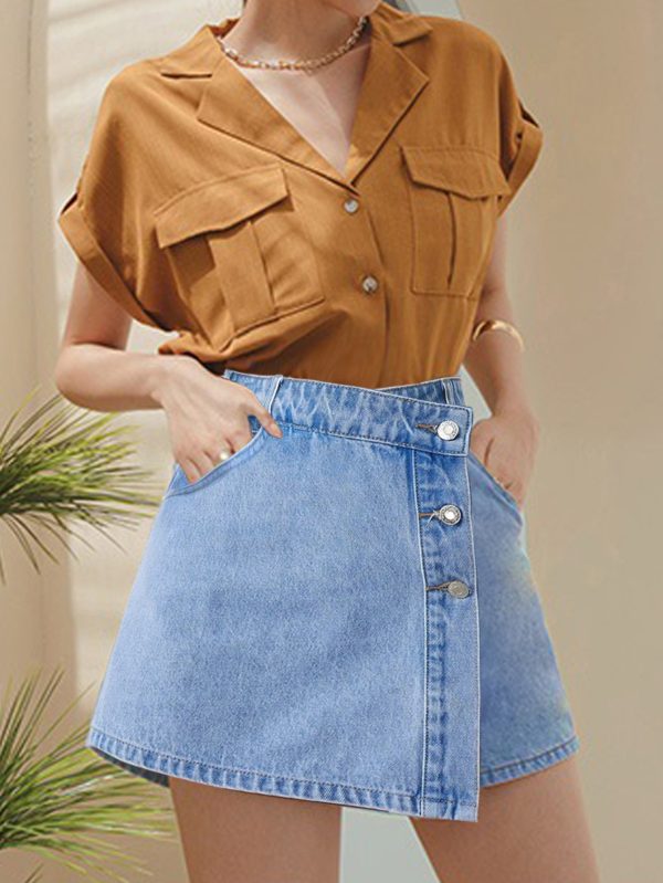 Women's  Net Denim Shorts Skirts