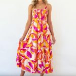 Women's Slim Wide Hem Printed Vacation Sundress