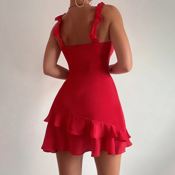Women's Slip Dress Ruffled Sexy Mini Dress