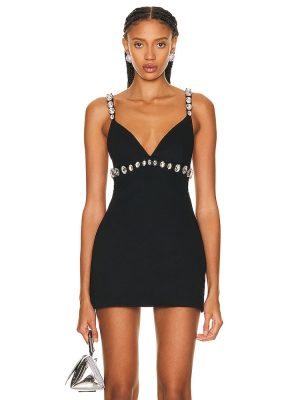 Women's Rhinestone Sexy Party Gathering Tuxedo Dress