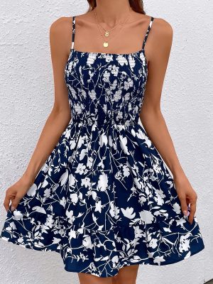 Women's  Clothing Printed Waist Controlled Sexy Tube Top Dress