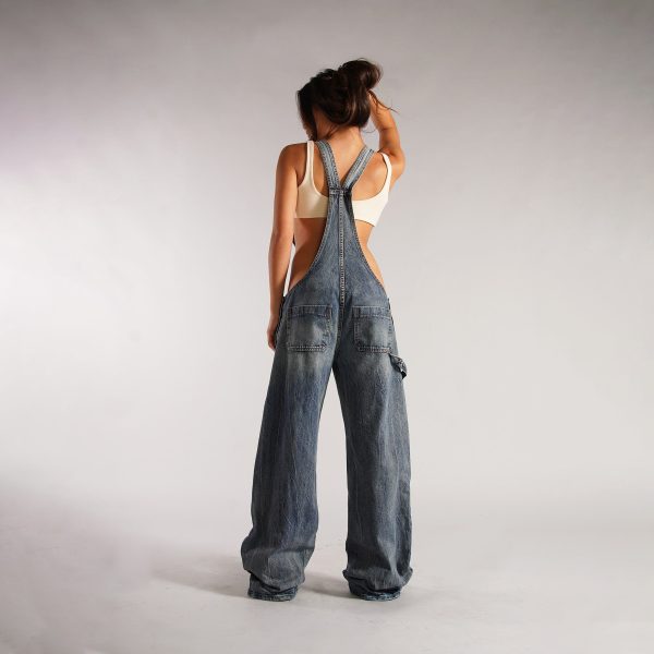 Women's Piece Wide Leg Jeans Summer Personalized Sexy Distressed Straight Leg Trousers