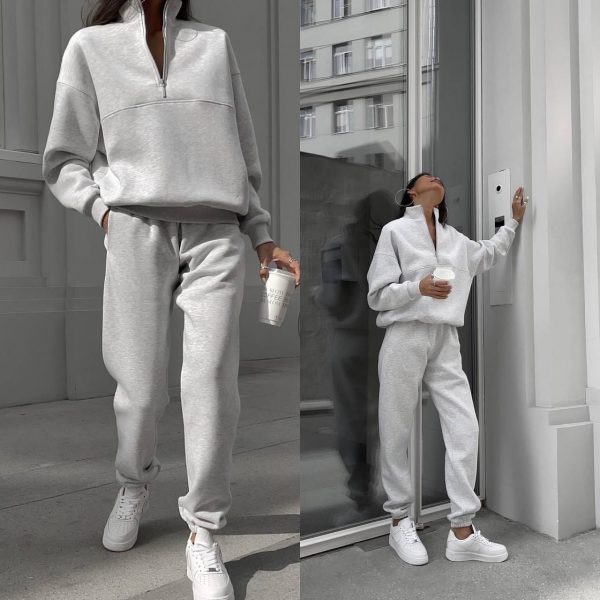 Women's  Loose Sports Casual Sweater Two Piece Set