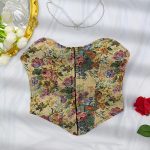 Women's Spicy Girl Vintage Jacquard Chest Boning Corset Breasted Vest Top