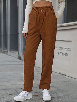Women's Wear Autumn Color Corduroy Pants