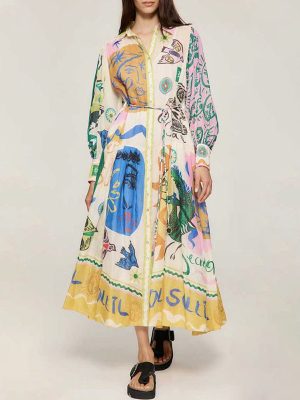 Women's French Royal Maxi Dress