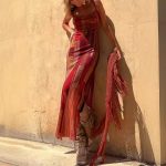 Women's Sexy Sleeveless Printed Stretch Split Straps Tulle Dress