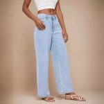 Women's Clothing Straight Loose High Waist Denim Trousers Women Jeans