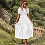 Women's Swintager Spring Summer Self Designed Casual A line Dress