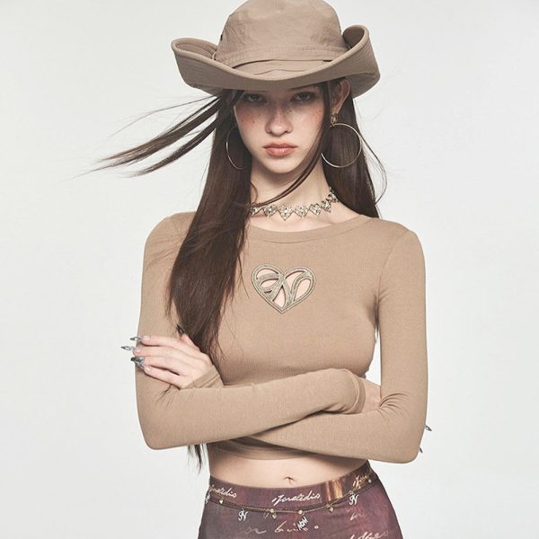 Women's Solid Color Cropped Top Women Clothing Autumn Item