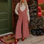 Women's  Autumn Winter Clothing Printing Plaid Loose  Trousers