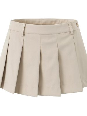 Women's Summer Two Color Pleated Pant skirt Solid Color Shorts